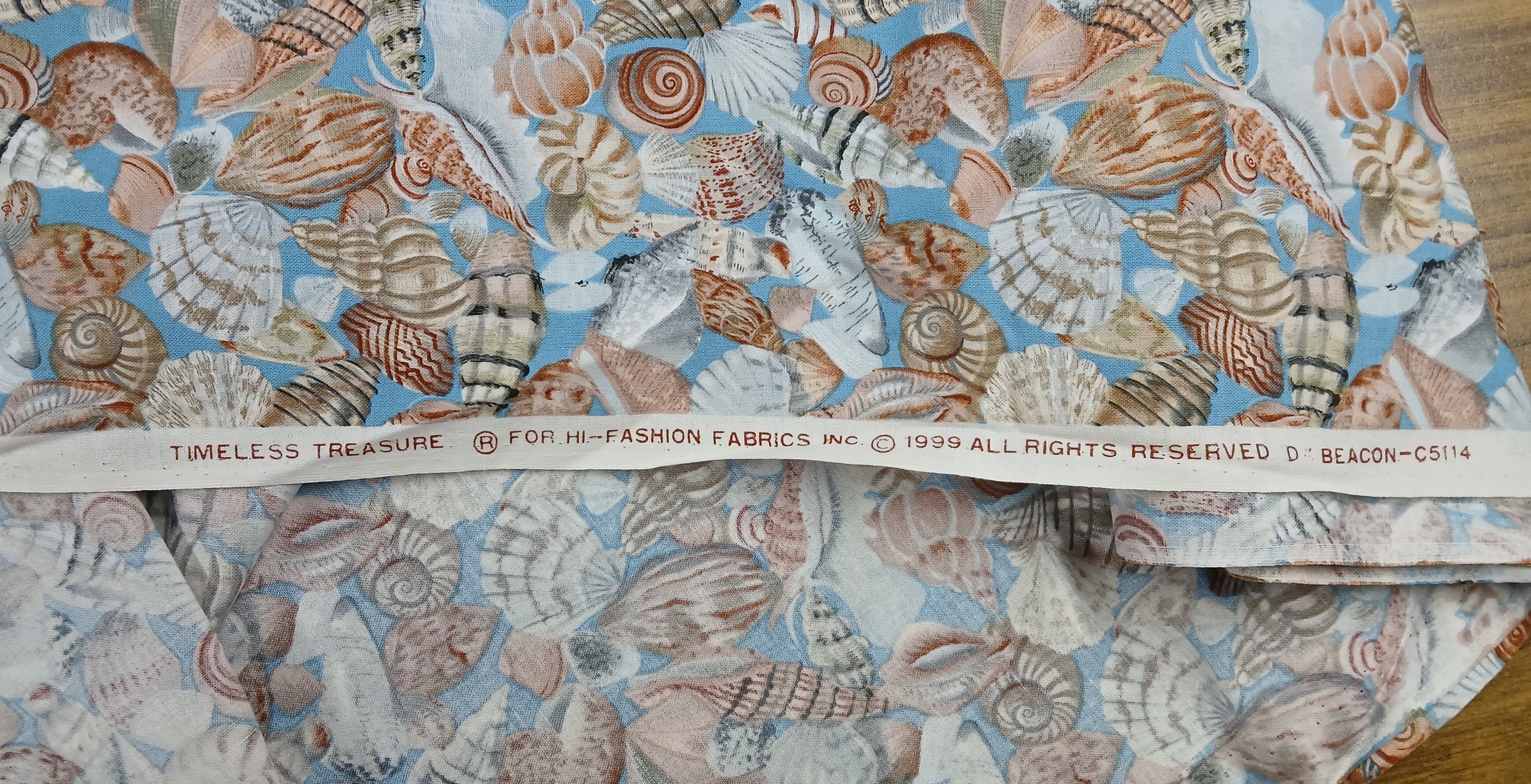 Vintage Quilt Cotton, Timeless Treasures, Seashells