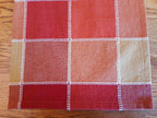 Country Checked Table Runner, 14"x60" Woven Blocks Red Orange Gold, 100% Cotton