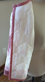 Upcycled Quilt Jacket, Pink Star Design on White