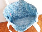 Blue Beach Tote, Tropical Waterproof Outdoor Fabric