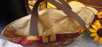 Mediterranean Theme Tote Bag, Burgundy Gold 100% Cotton