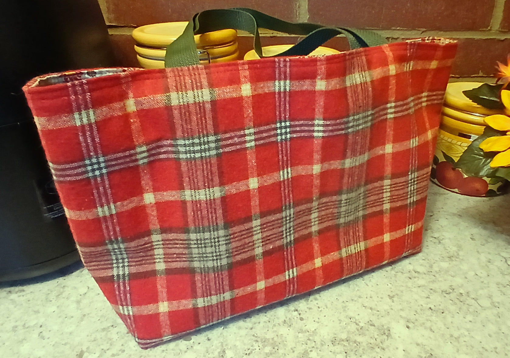 Handmade Wool Tartan Tote Bag, Medium Size