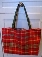 Handmade Wool Tartan Tote Bag, Medium Size