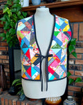 Upcycled Quilt Vest, Patchwork Design Cotton