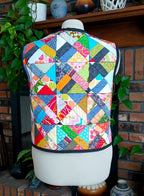 Upcycled Quilt Vest, Patchwork Design Cotton