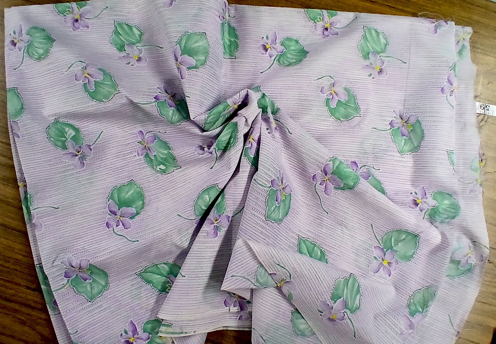 Vintage Voile, Violets on lavender, Nylon