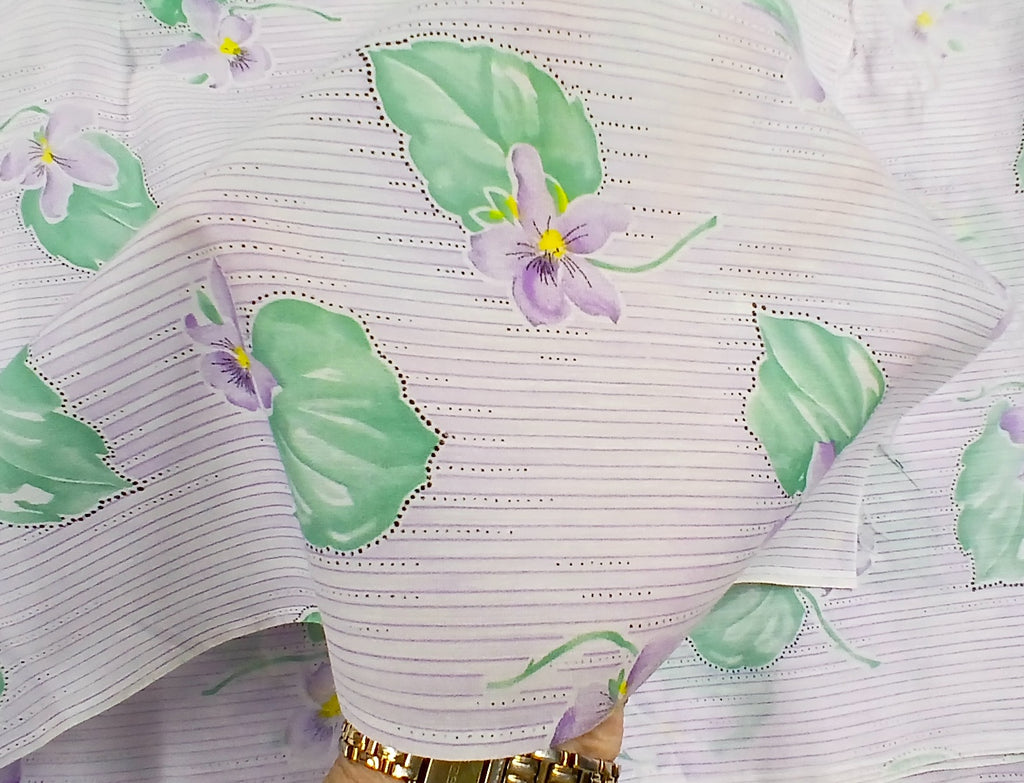 Vintage Voile, Violets on lavender, Nylon