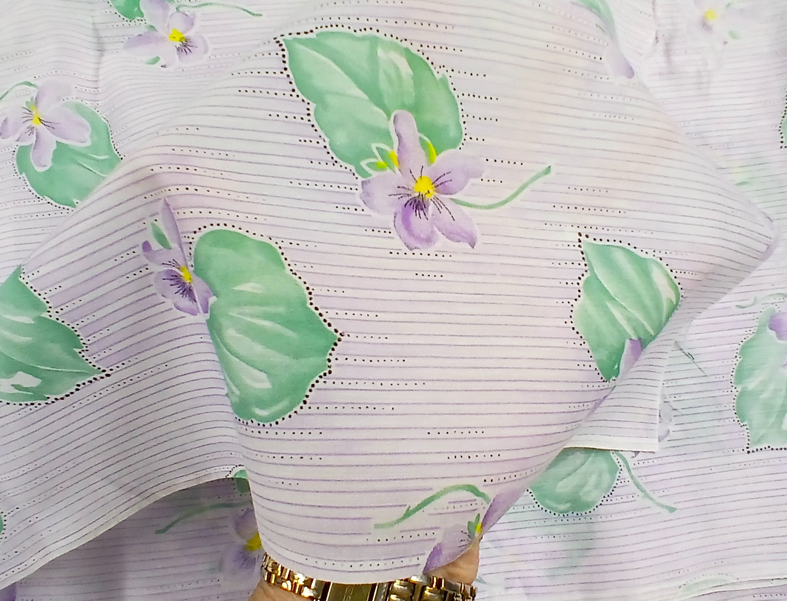 Vintage Voile, Violets on lavender, Nylon