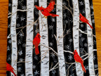 Winter Holidays Table Runner, Red Cardinals White Birches