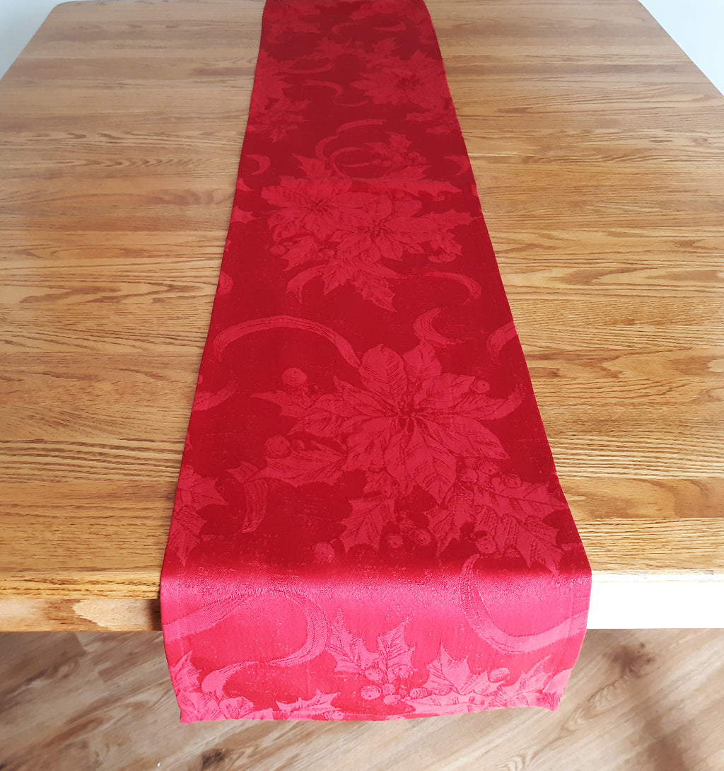 Cotton Damask Table Runner, 100% Cotton