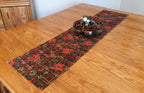 Rustic Christmas Table Runner, Poinsettias