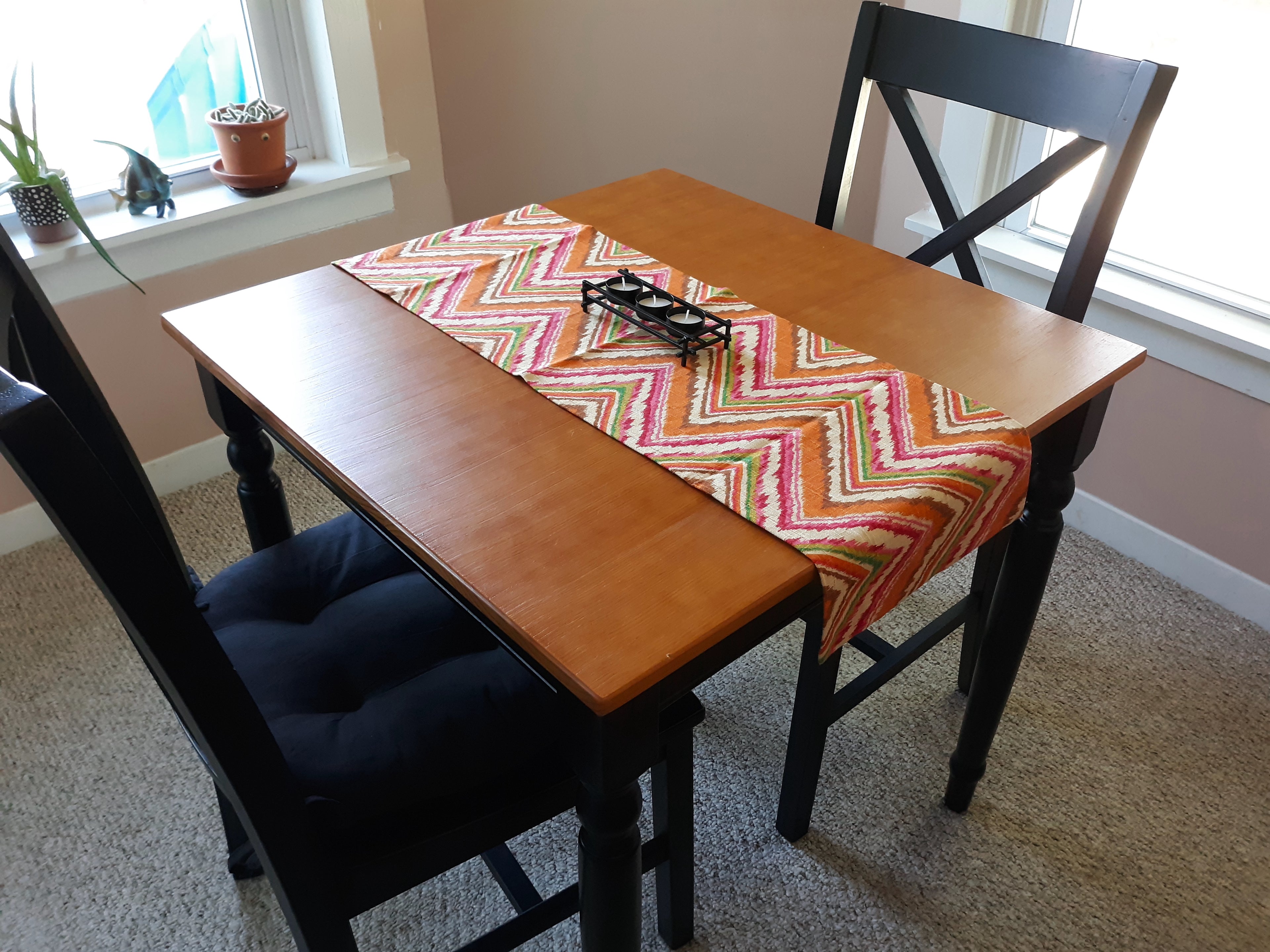 Vibrant Art Deco Table Runner, 12" x 32" 100% Cotton