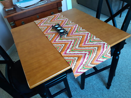 Handmade Art Deco Table Runner, 12"x32", 100% Cotton